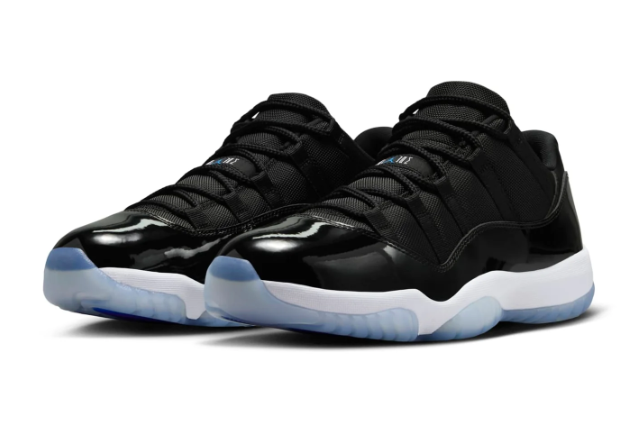 Air Jordan 11 Retro Low 'Space Jam' Sneakers - Black / Icy Blue