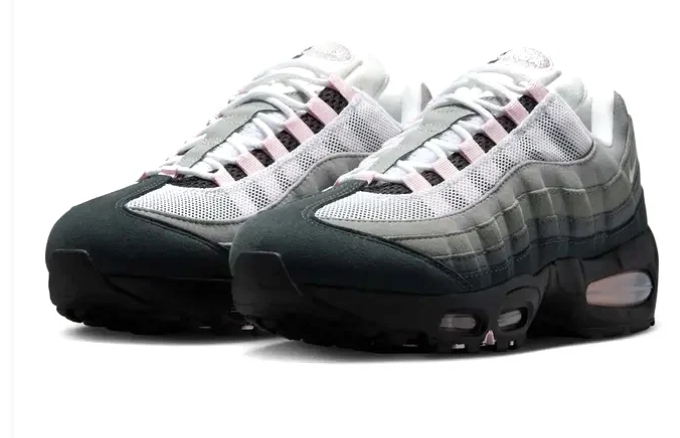 Nike Air Max 95 Premium 'Gunsmoke Pink Foam' Sneakers - Grey / Pink / Black