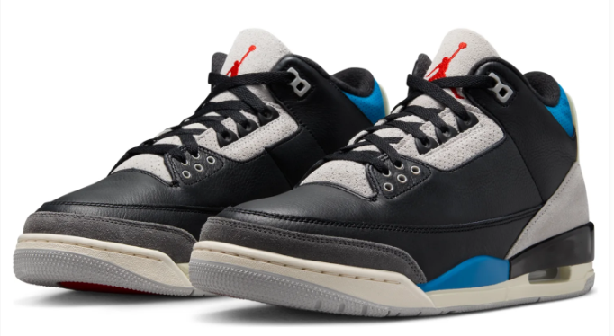Air Jordan 3 Retro OG "Rare Air" (2025) – Black/Grey/Military Blue