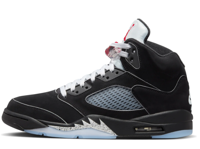 Air Jordan 5 Retro 'Black Metallic' (2025) Sneakers - Black / Silver / Red