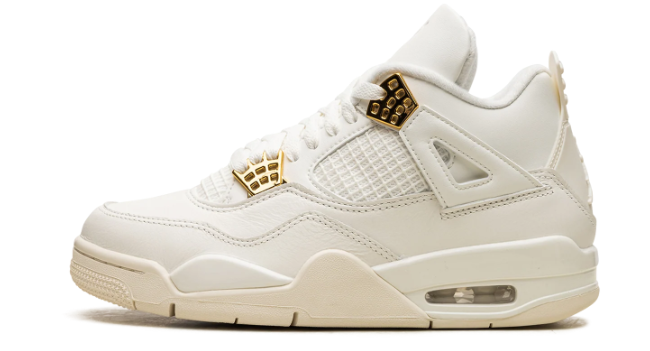 Air Jordan 4 Women's 'Sail' Sneakers - Off-White