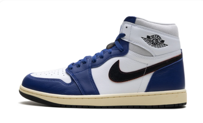 Air Jordan 1 'Deep Royal Blue' Sneakers - White / Royal Blue / Grey