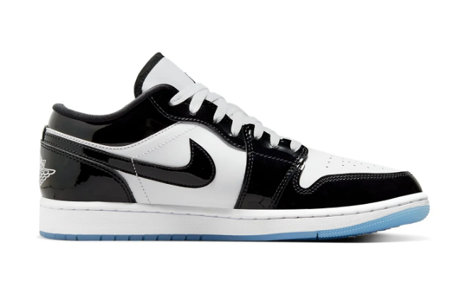 Air Jordan 1 Low SE 'Black White Concord' Sneakers - Black / White / Blue