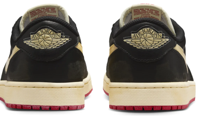 Nigel Sylvester x Air Jordan 1 Retro Low OG "Better With Time" – Black/Muslin/Red
