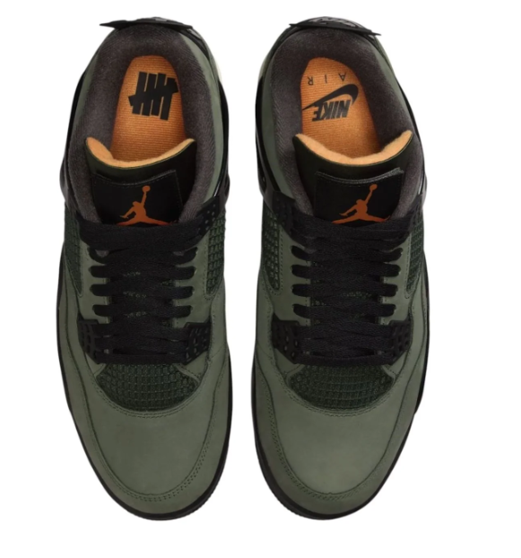 Undefeated x Air Jordan 4 Retro (2005) Sneakers - Olive / Black