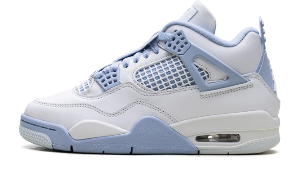 Air Jordan 4 Women's 'Aluminum' Sneakers - White / Blue