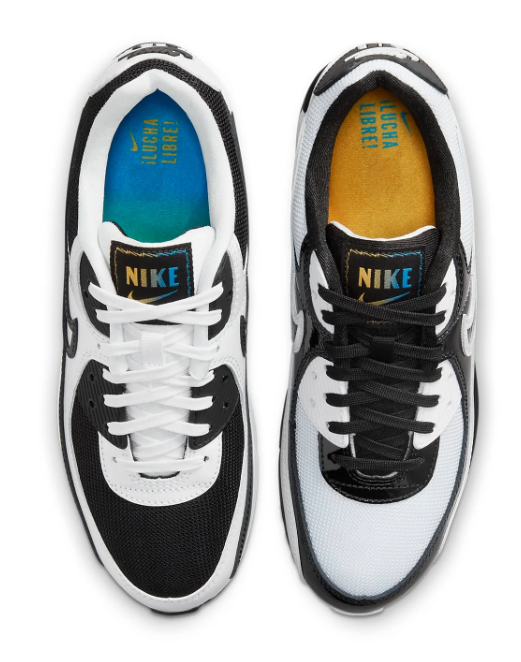 Nike Air Max 90 'Lucha Libre' Sneakers - Black / White / Blue / Yellow