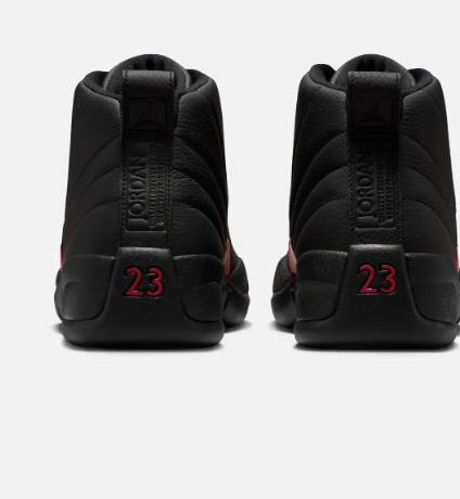 Air Jordan 12 Retro 'Black Varsity Red' Sneakers - Black / Red