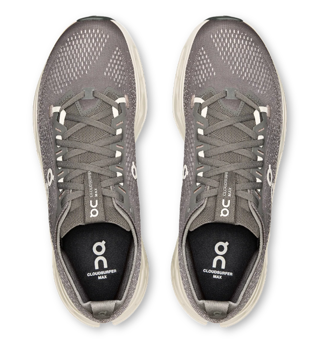 On Cloudsurfer Max Running Shoes – Gray & Cream