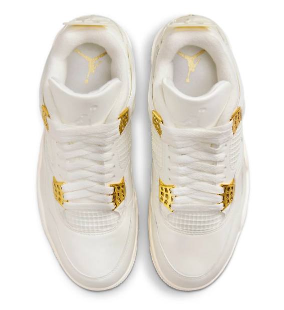 Air Jordan 4 Retro 'White & Gold' – Sail/Metallic Gold | AQ9129-170