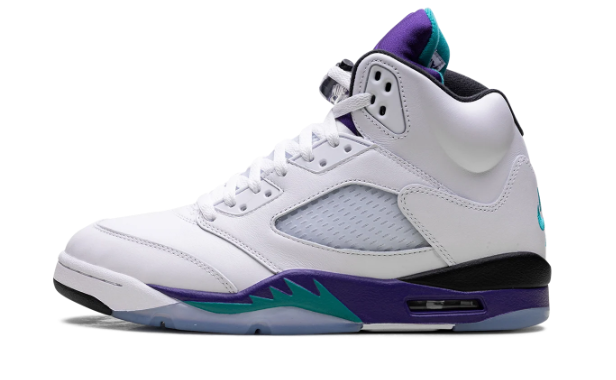Air Jordan 5 'Grape' Sneakers - White / Emerald / Grape Ice