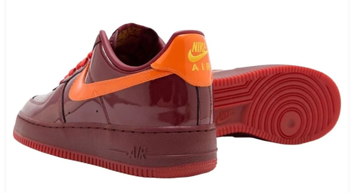 Nike Air Force 1 Low 'Red Patent' Sneakers - Picante Red / White
