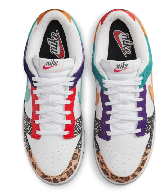 Nike Dunk Low SE Women's Sneakers 'Safari Mix' - White / Leopard / Blue