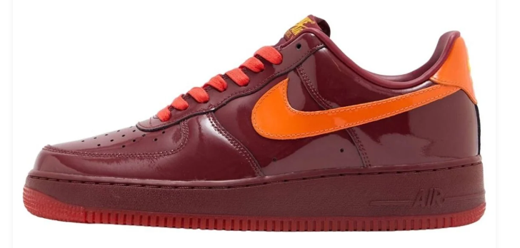 Nike Air Force 1 Low 'Red Patent' Sneakers - Picante Red / White