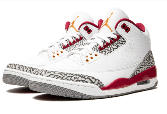 Air Jordan 3 Retro "Cardinal Red" – White/Cardinal Red/Light Curry