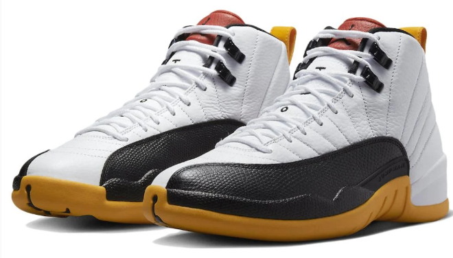 Air Jordan 12 Retro '25 Years in China' Sneakers - White / Taxi Yellow