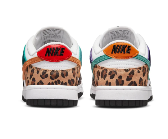 Nike Dunk Low SE Women's Sneakers 'Safari Mix' - White / Leopard / Blue