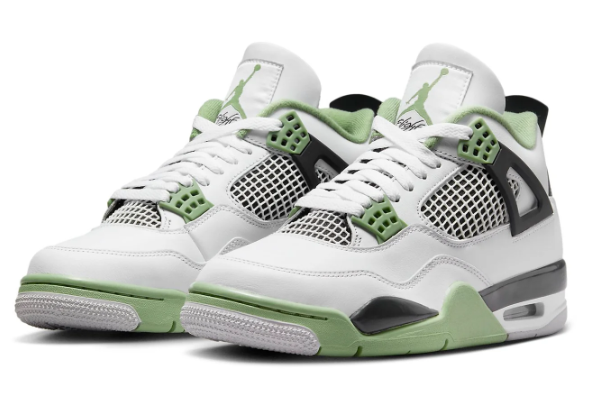 Air Jordan 4 Retro Sneakers - White / Black / Green