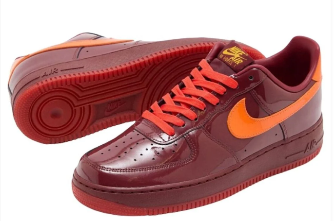 Nike Air Force 1 Low 'Red Patent' Sneakers - Picante Red / White