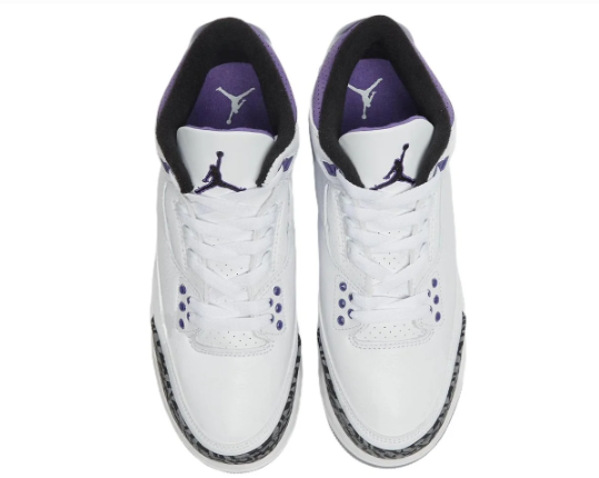 Air Jordan 3 Retro "Dark Iris" (2022) – White/Purple/Black/Cement Grey