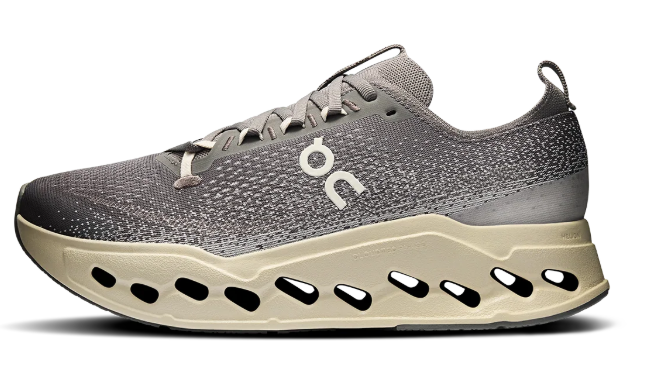 On Cloudsurfer Max Running Shoes – Gray & Cream