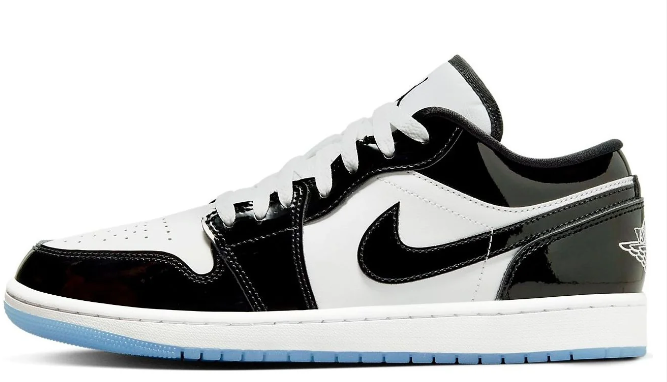 Air Jordan 1 Low SE 'Black White Concord' Sneakers - Black / White / Blue
