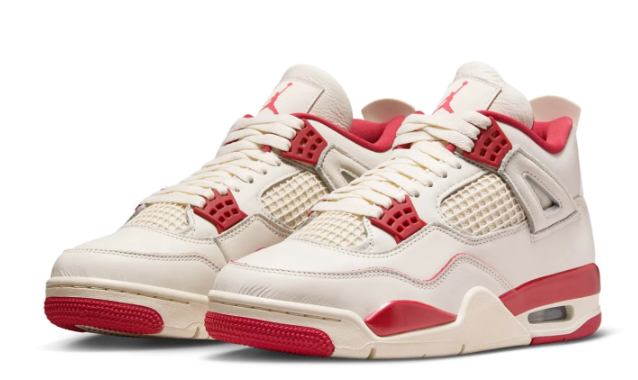Women's Air Jordan 4 Retro – Cream & Red